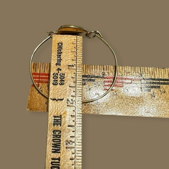 Blue Floral Mille Fiori Enamel and Gold tone Bracelet Bangle - Picture 9 of 13